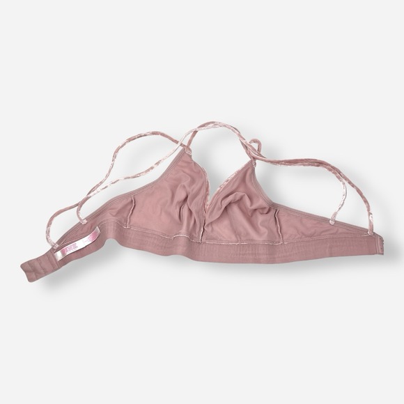 Lot Of 2 Victoria's Secret PINK Bralette Bra Womens Medium Wireless Velour Black - Picture 5 of 11